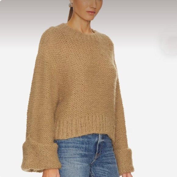 GRLFRND Open Stitch Knit Sweater In Khaki, XS - Picture 2 of 14